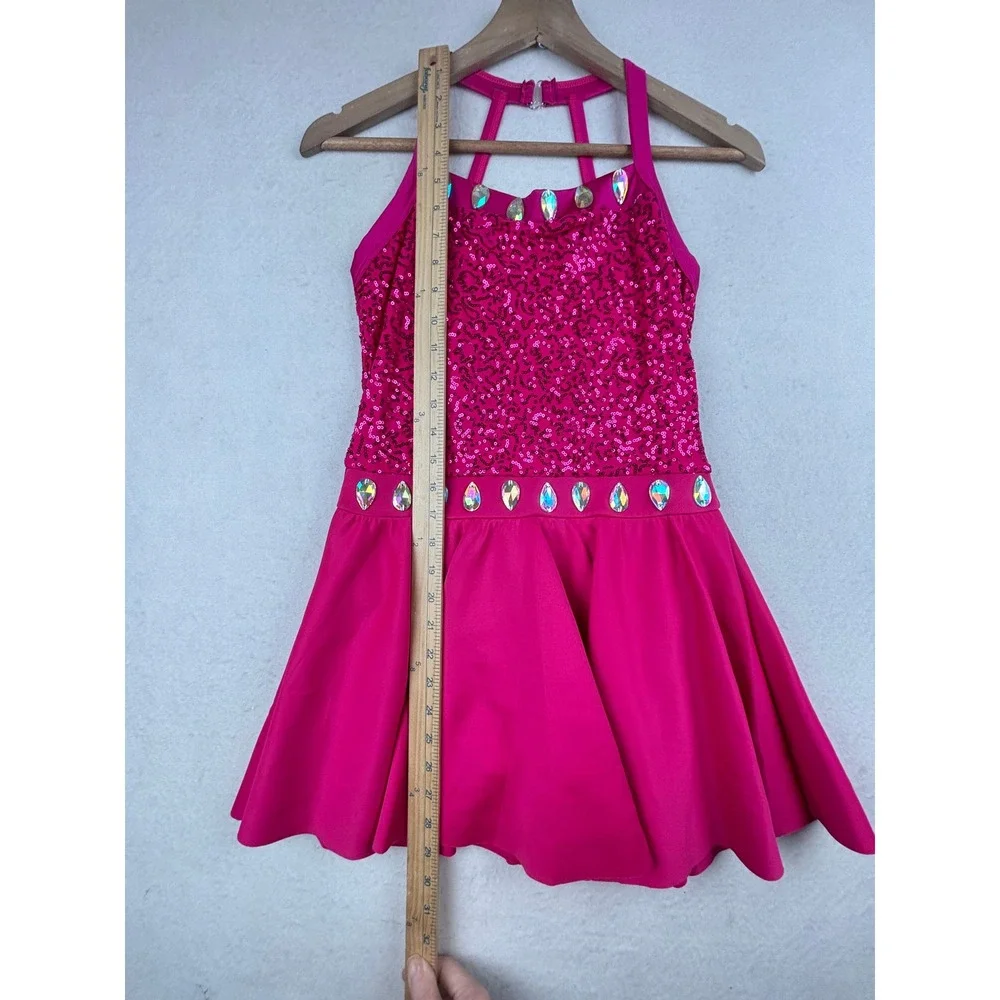 Weissman Dance Dress Girls XLC Sequin Rhinestone Performance‎ Costume